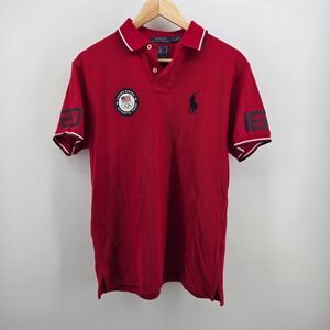 Polo Ralph Lauren 2016 US Olympic Team USA Polo Shirt Red Mens Medium NWT